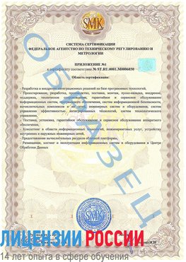 Образец сертификата соответствия (приложение) Камышин Сертификат ISO 27001